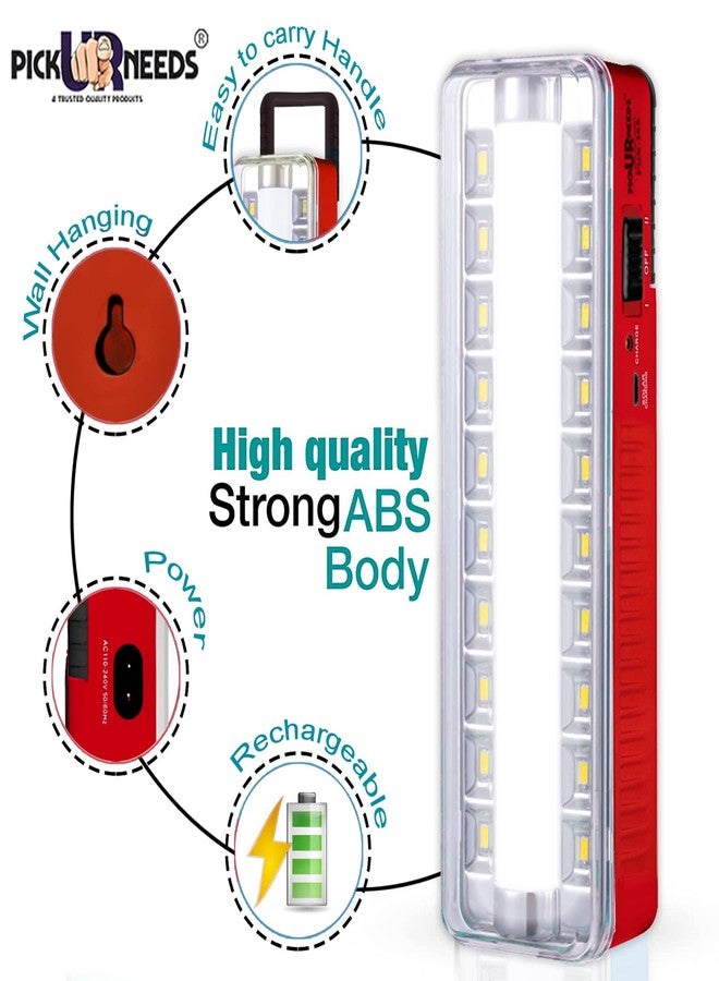 Pick Ur Needs Rechargeable Home Emergency Tube +10 SMD LED Floor Lantern Lamp Light (Red) - Image 4